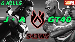 AW: ¤J•A¤ vs. GT40 | S43W5 | 6 Dövüş | TAKTİK HATASI - Marvel Contest of Champions