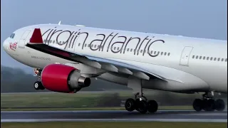 Virgin Atlantic Airbus A330-200 Short Take Off at Manchester Airport