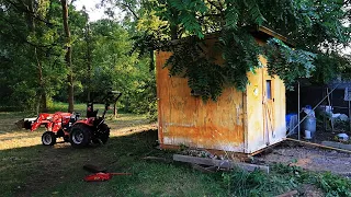 Moving a Building With a Tractor