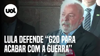Lula volta a dizer que Rússia e Ucrânia são responsáveis pela guerra e sugere "G20 pela paz"