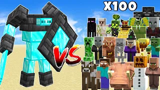 Diamond Golem vs All Mobs in Minecraft x1000 - Mob battle