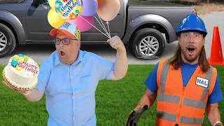 Handyman Hal Helps his Friend get to the Birthday Party! Flat tire on Truck