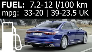 Audi S8 TFSI 2023 fuel consumption economy city highway autobahn motorway mpg l/100 km :: [1001cars]