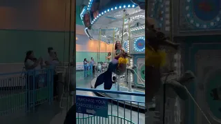 Mermaids ride the Oklahoma Aquarium Carousel! #mermaid #mermaidtail #shorts #realmermaid