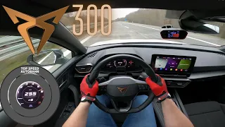 CUPRA LEON 300 VZ TOP SPEED DRIVE ON GERMAN AUTOBAHN 0-100 and 100-200 time