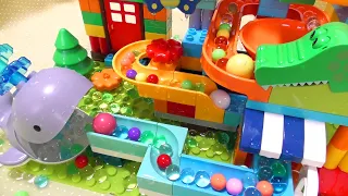 Satisfying Building Blocks Marble Run Race ASMR Water Marble Run