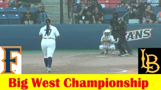 Long Beach State vs Cal State Fullerton Softball Game Highlights, 2024 Big West Championship