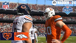 Madden 24 Caleb Williams Bears vs Bo Nix Broncos (Madden 25 Updated Roster) 2024 Sim Game Play