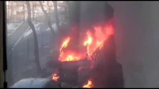 Во Владивостоке микроавтобус сгорел за считанные минуты