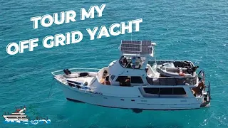 Tour My Off Grid Yacht | Boat Tour 1981 Ocean Alexander Mark 1 Pilothouse | For Sale $300k