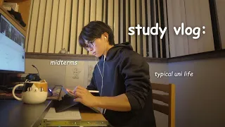 productive study vlog | midterms week, late night studying, uni life