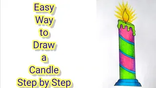 Easy Way to Draw a Candle Step by Step