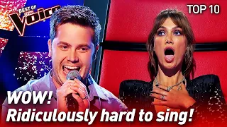 TOP 10 | HARDEST SONGS to sing in the Blind Auditions of The Voice