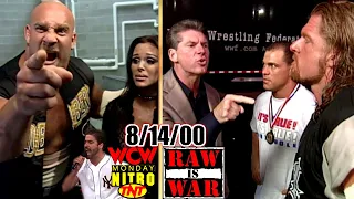 WWF RAW vs. WCW Nitro - August 14, 2000 Full Breakdown - Russo/Goldberg Shoot - Rock/Angle/HHH/Shane