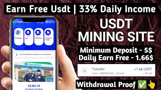 New Usdt Earning Site  Usd Mining Site 2024 Best Investment  Usdt Earning Website 743