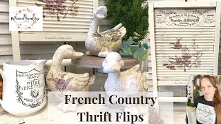 DIY French Country Thrift Flips using IOD | Spring Decor | High End Budget Friendly | Cottage