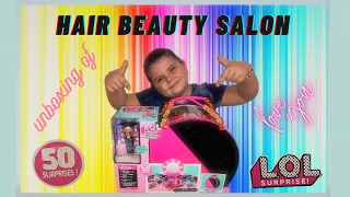New LOL Surprise HAIR BEAUTY SALON PLAYSET & 50 Surprises UNBOXING Exclusive JK Prim  Fashion Doll