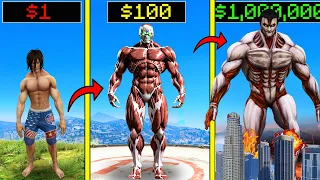 GTA 5 : $1 TITAN to $1,000,000,000 ATTACK ON TITAN in GTA 5!