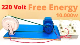 how to make free energy with ac motor and converted scooter wheel into 220 volt at home