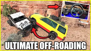 BeamNG Realistic Off-roading Convoy | Logitech G29 + Shifter Gameplay