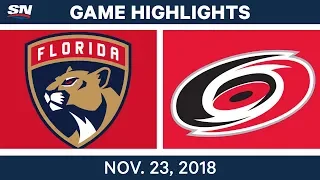 NHL Highlights | Panthers vs. Hurricanes – Nov. 23, 2018