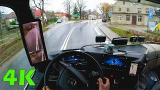 Mercedes Actros L 2023  Somewhere in Poland  Bad weather, strong wind, mountain road