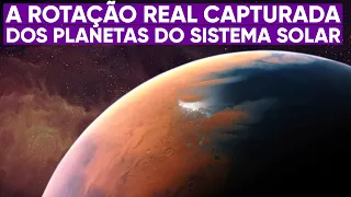 A rotação gravada dos planetas do sistema solar