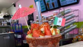 “La Rusa”! The Craziest Drink Combination topped with fruit cup! 🇲🇽🍹