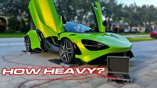New car scales setup * What is the weight of the McLaren 765T Spider