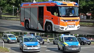 [eLHF - VOLLBREMSUNG || WENDEMANÖVER!] Elektro-LHF 3300/1 Berliner Feuerwehr + 3x EWA Polizei