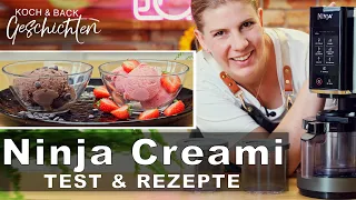 Ninja Creami Test & Rezepte auf deutsch - Eismaschine von Ninja Foodi - Erdbeereis & Schokoladeneis
