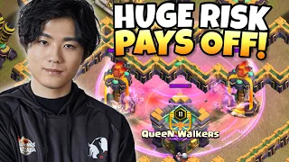 Using the RISKIEST attack against the QUEEN WALKERS! Clash of Clans eSports