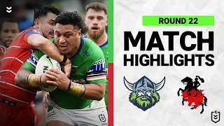 Canberra Raiders v St George Illawarra Dragons | Match Highlights | Round 22, 2022 | NRL