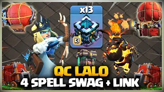 AFTER UPDATE Th13 Queen Charge LaLo | TH13 QC LALO | Th13 LAVALOON Attack | Best Th13 3 Star Attack