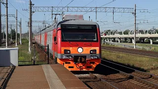 Train video. Variety of trains at Leninsky Prospekt station. Russia. St. Petersburg. Part 2.