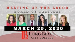 LBCCD Board of Trustees Meeting - March 25, 2020