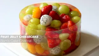 No Oven | Beautiful Fruit Jelly Cheesecake Recipe | No Bake Cheesecake Fruit Recipe