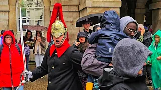 GUARD SHOUTS SUPER LOUDLY in a tourists FACE - he and his family laugh at Horse Guards!