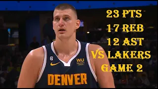 Nikola Jokic 23 Pts 17 Reb 12 Ast LA Lakers vs Denver Nuggets West Finals Game 2 HIGHLIGHTS