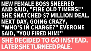 New female boss smirked, "Fire all old timers!", and stole $7 million deal, then turned pale later.