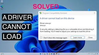 Fix A Driver Cannot Load On This Device | ene.sys | Part 2