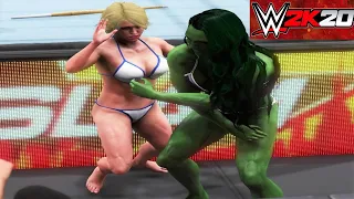 Power Girl v She-Hulk! - WWE 2K20 Requested Beach Party Extreme Rules Match