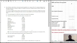 Calculation of Corporation Tax and QPDs - RIMA June 2019 ACCA F6 - ZWE