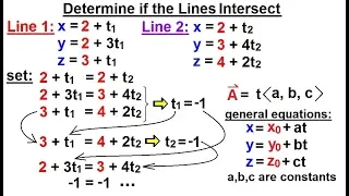 Calculus 3: Vector Calculus in 3-D (9 of 35) How to Determine if the Lines Intersect,