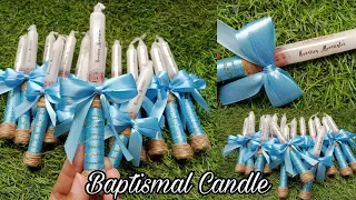 Christening Candles DIY | how to make Baptismal Candle | Double Ribbon