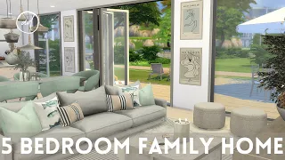 MODERN 5 BEDROOM FAMILY HOME || Sims 4 || CC SPEED BUILD + CC List