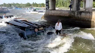 ĐI qua Cống Này Ai Cũng Sợ Thót Tim ( kỹ thuật lái tàu qua Cống 10 cửa)| Dung Ròm