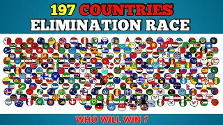 197 Countries Elimination Marble Race - World Countryball Elimination Race