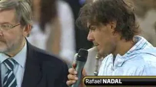 Nadal vs Federer trophy ceremony Madrid 2010 (1/2)