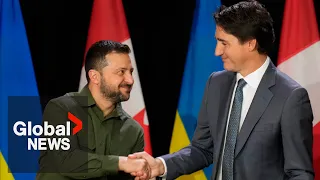 Trudeau pledges additional $650M in aid to Ukraine during Zelenskyy's visit to Canada | FULL